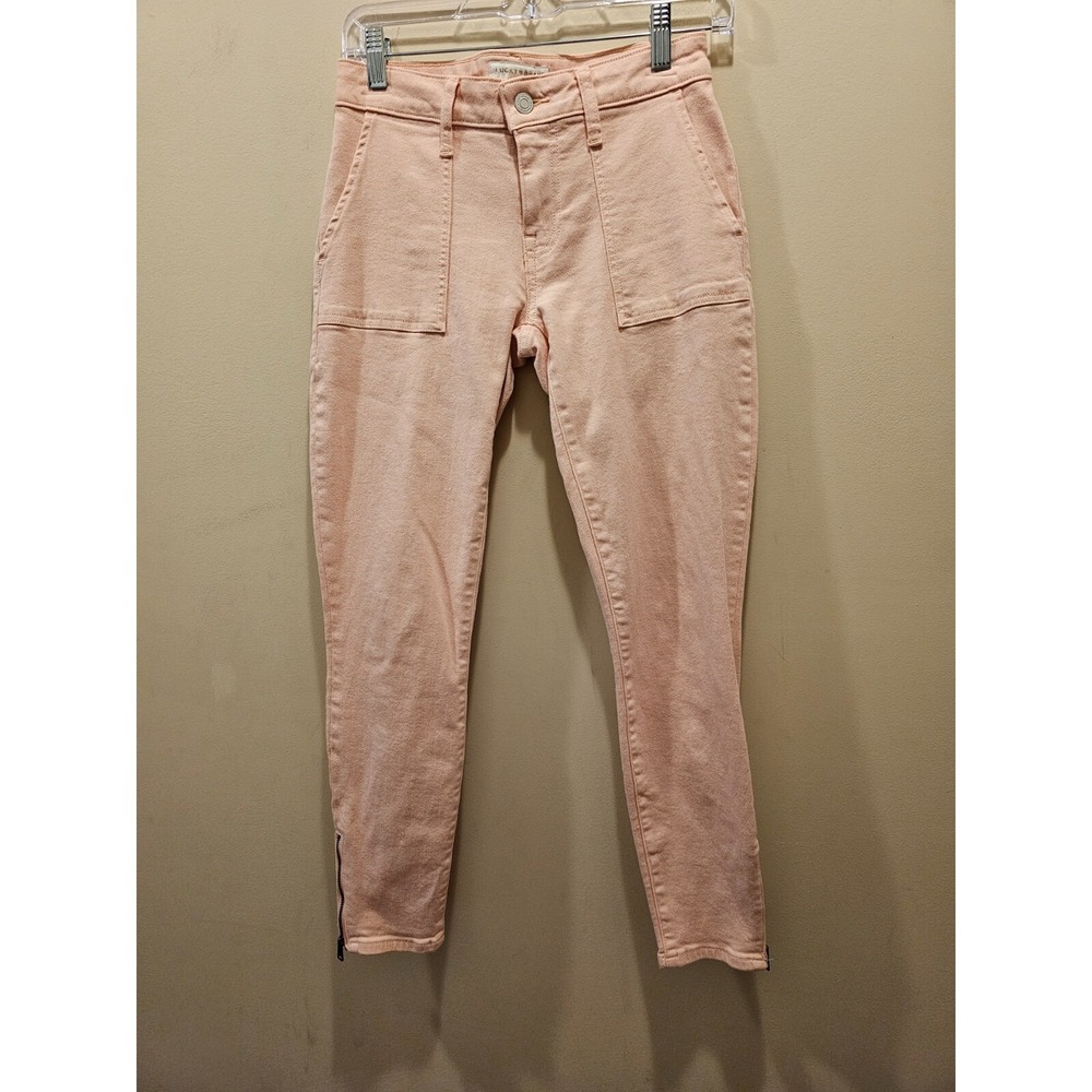 Lucky Brand Lolita Skinny Jeans Womens 4/27 Pink Low Rise Ankle Zip NWT